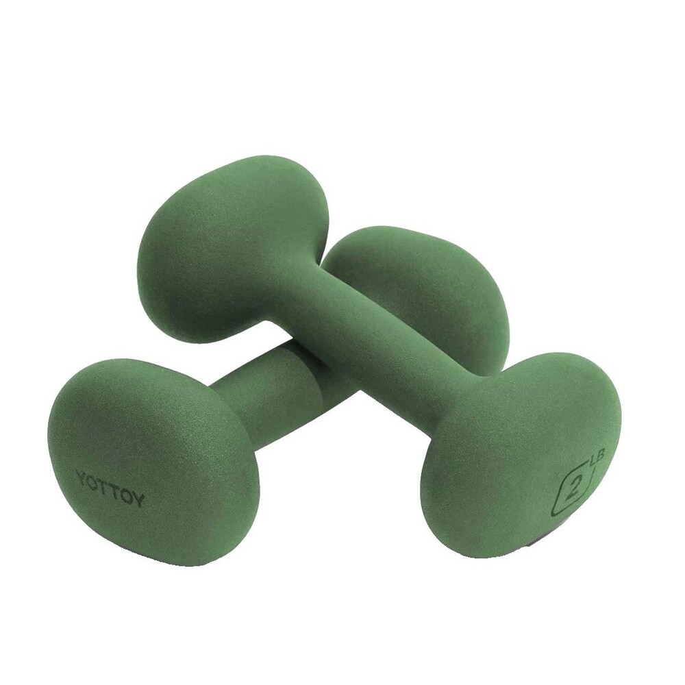 YOTTOY Weights Dumbbells 2 Pound Set of 2 Workout Strength Training Non-Slip NEW